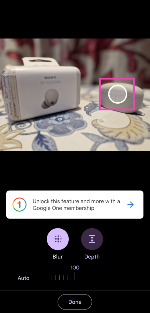 Step 4: Move the circle to the area that you do not want to blur.