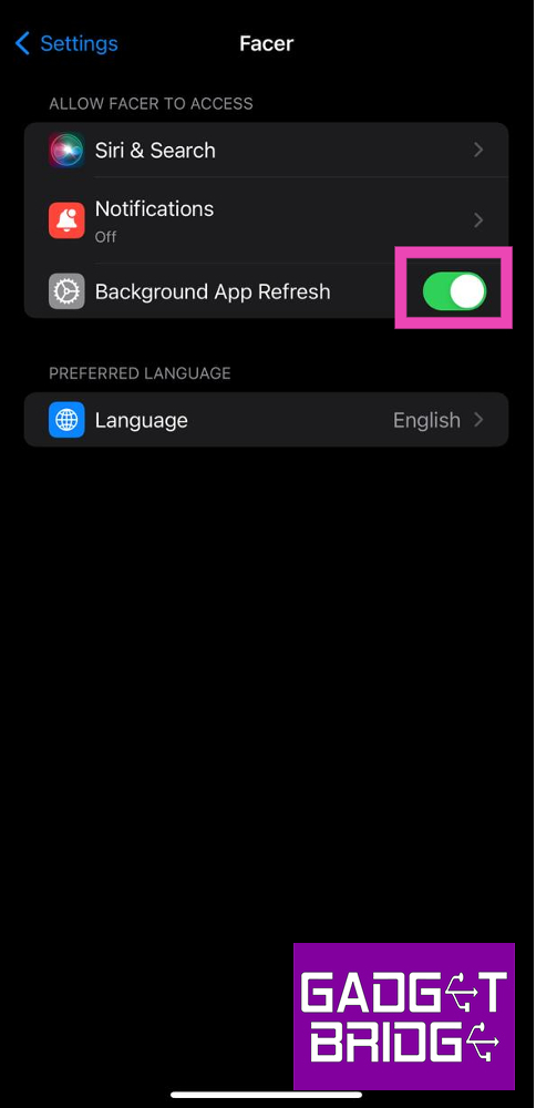 Step 2: Scroll down and select ‘Background App Refresh’.