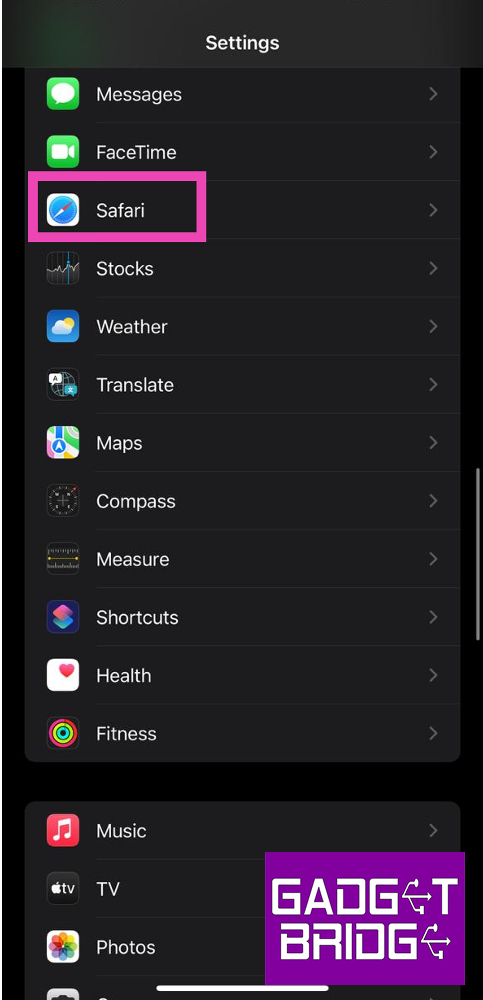 Step 1: Go to Settings and select Safari. Top 4 ways to clear app and browser cache on iOS
