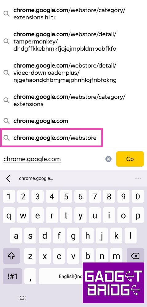 Step 2: Launch the web browser and type https://chrome.google.com/webstore in the address bar. Hit Enter.