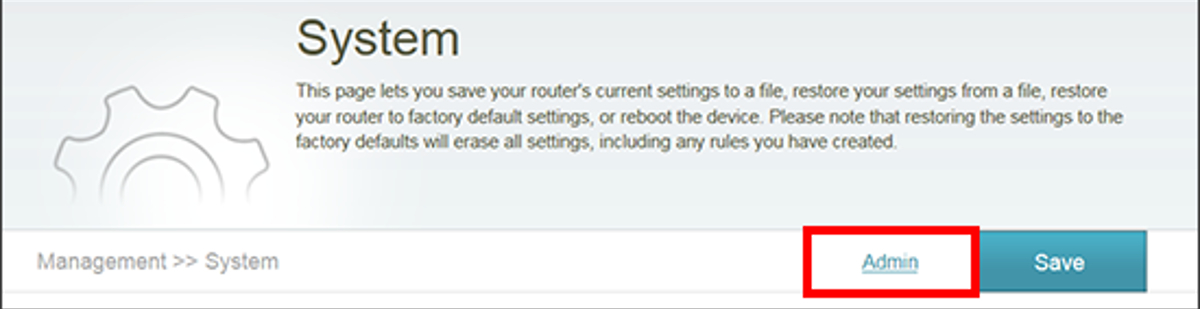 Step 3: Go to the Management tab and click on System Admin. Then select Admin.