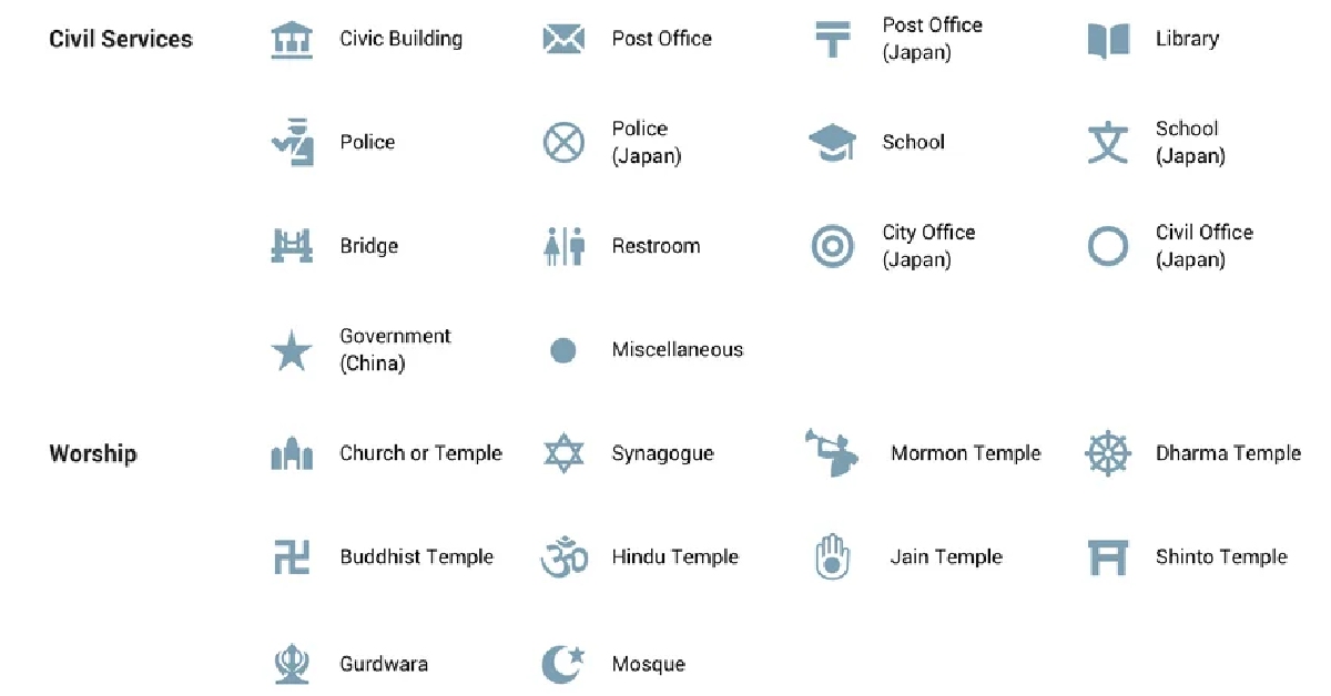 Icons for places What Do the Different Icons and Symbols Mean in Google Maps?