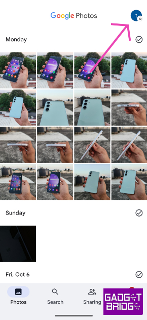Step 2: Hit the profile icon at the top right corner of the screen.