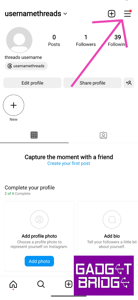 Step 2: Tap on the hamburger menu icon at the top right corner of the screen.