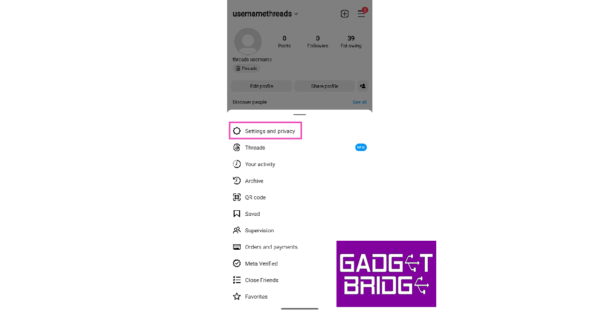 Step 3: Select Settings and privacy.