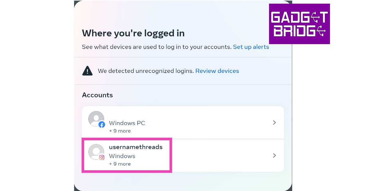 Step 5: Select your account.