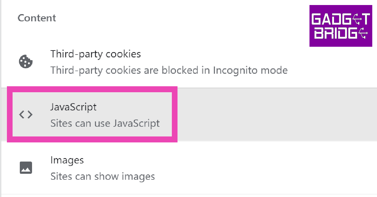 Step 5: Scroll down and select JavaScript. 10 Best Free Ways to Read paid Articles Without Subscription on Any Website