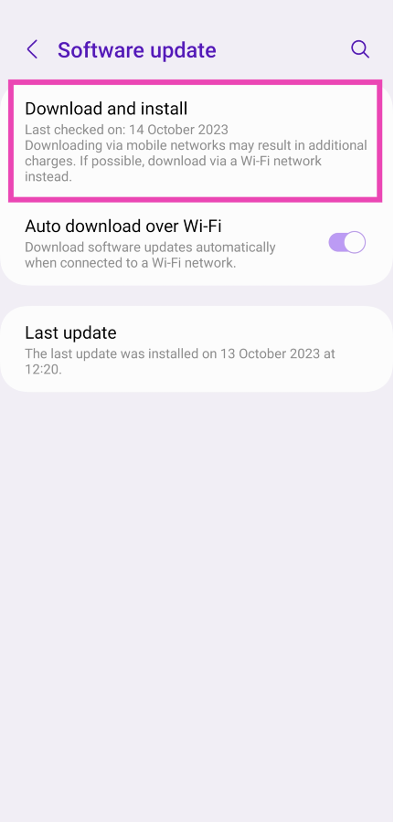 Step 3: Tap on Download and Install. Your smartphone will check for any new updates. Top 9 ways to fix ‘Android phone screen keeps turning on randomly’