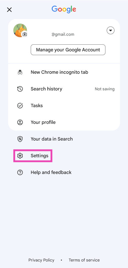Step 3: Hit Settings.