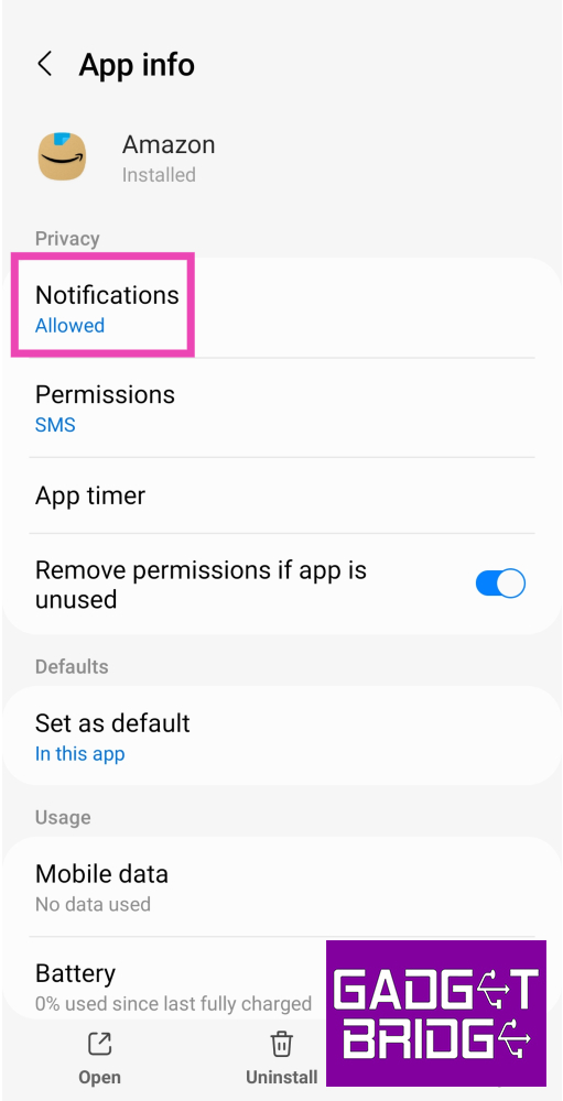 Step 3: Tap on Notifications.