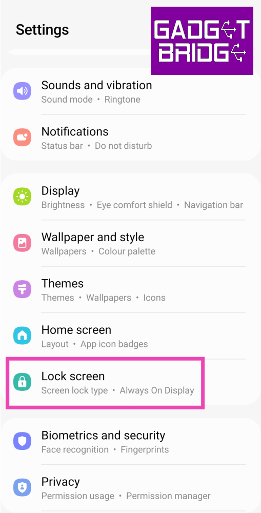 Step 1: Go to Settings and select Lock screen.