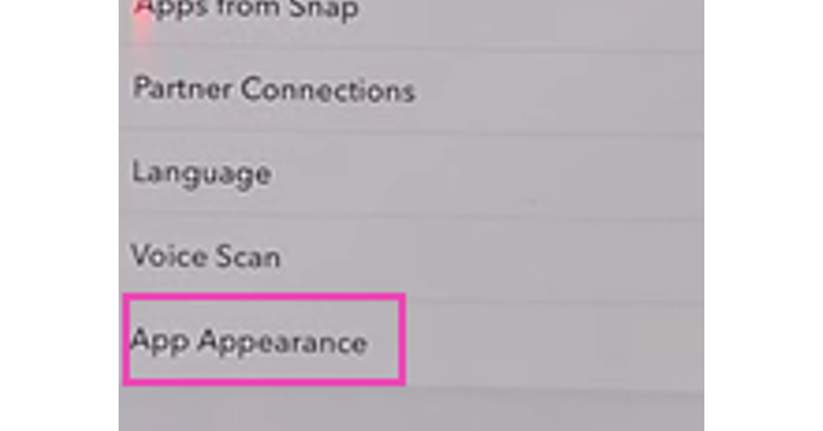 Step 4: Scroll down and select App Appearance.