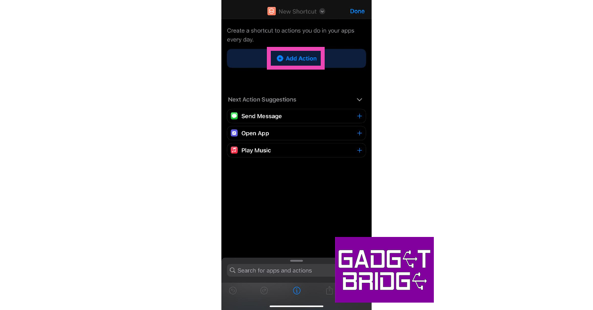 Step 3: Select Add Action.