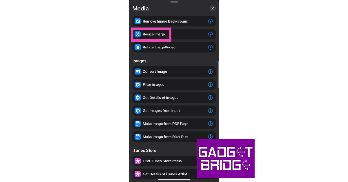 Step 7: Drag the Media page and select Resize Image. reduce picture file size iphone