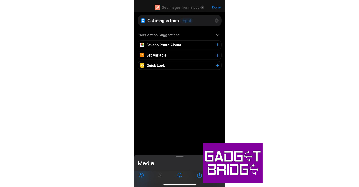 Step 5: Under the Images category, select Get Images from Input. reduce picture file size iphone