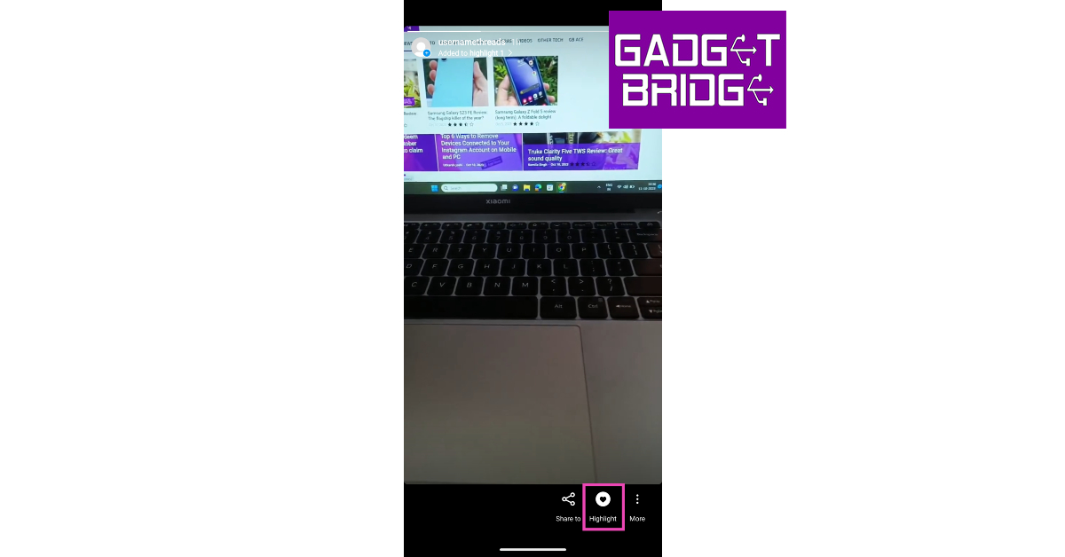 Step 1: Tap on your Story and hit the Highlight icon at the bottom of the screen. Add the Story to a Highlight compilation.