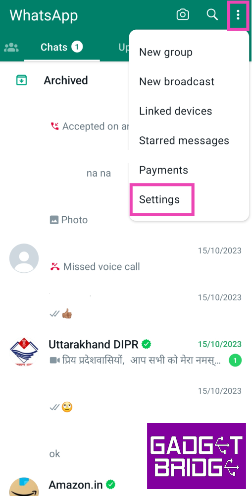 Step 2: Tap on Settings. How to create and disable a passkey for WhatsApp?