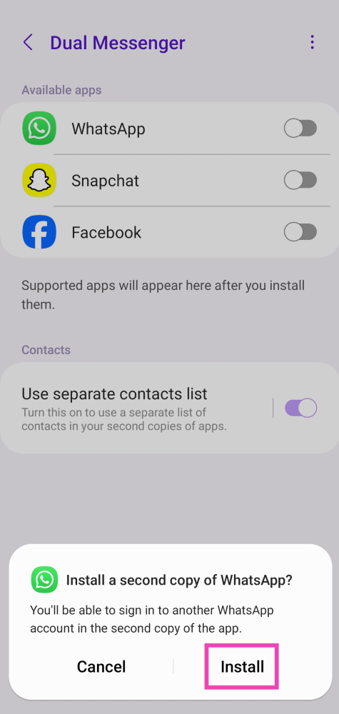 Step 4: Install a clone app for WhatsApp. How to use two WhatsApp accounts on your phone at once? Check out WhatsApp’s new feature