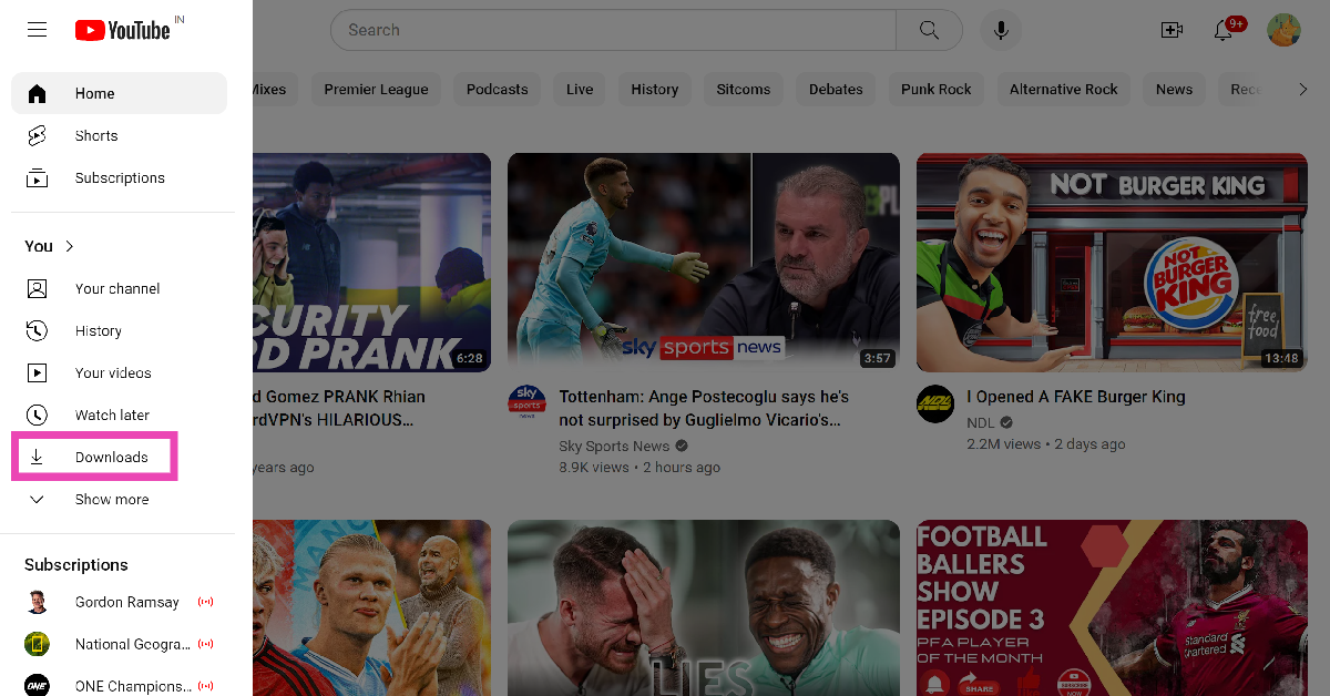 How to find downloaded videos on YouTube?