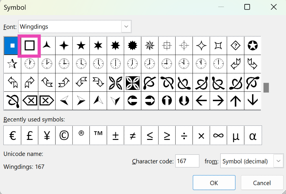 Step 4: Click on Symbol.