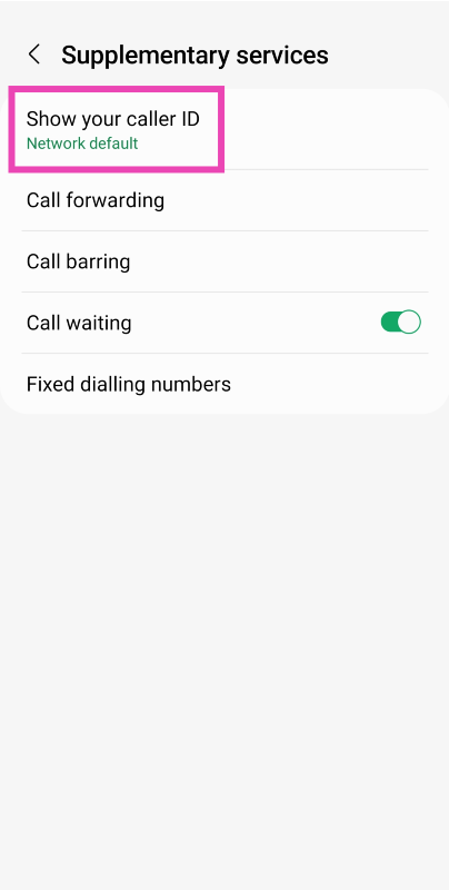 Step 4: Tap on Show your Caller ID.
