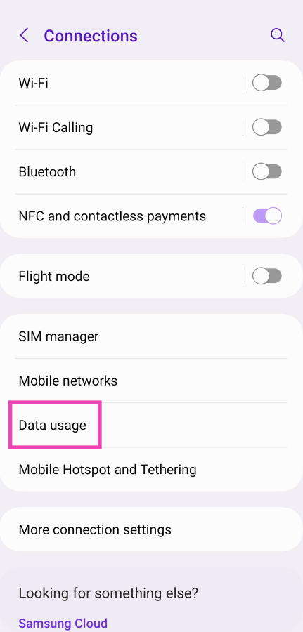 Step 2: Tap on Data Usage.