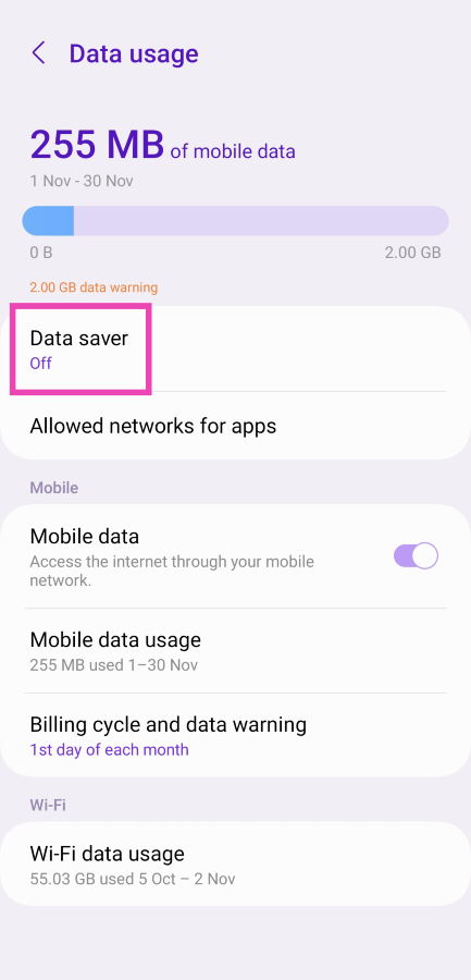 Step 3: Tap on Data Saver.