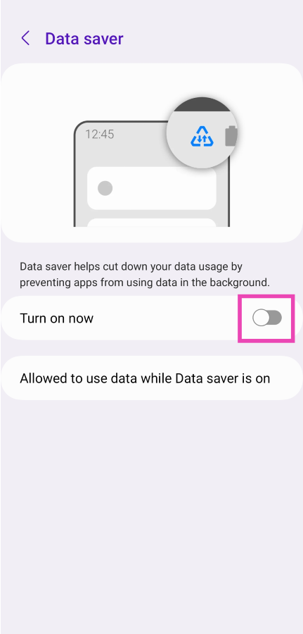 Step 4: Turn off the toggle switch for Turn on now.