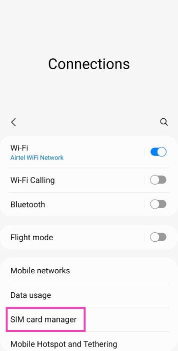 Step 2: Tap on SIM card manager. Best 4 ways to check if your smartphone is e-SIM compatible