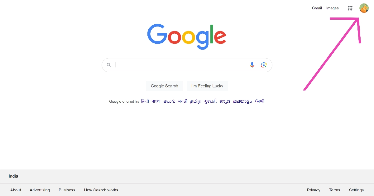 Step 1: Launch your preferred web browser and go to the Google homepage.