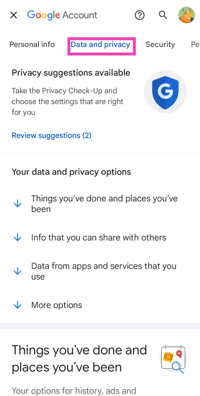 Step 3: Switch to the Data and privacy tab. 3 Easy Ways to View Your Google Search History
