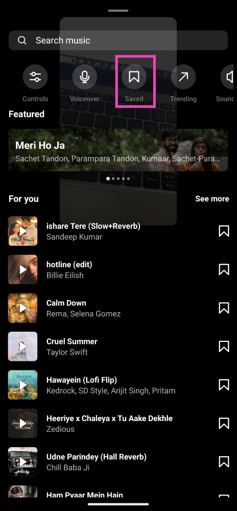 Step 3: Tap on Saved. 7 Best Ways to Add Music or Audio to Reels on Instagram