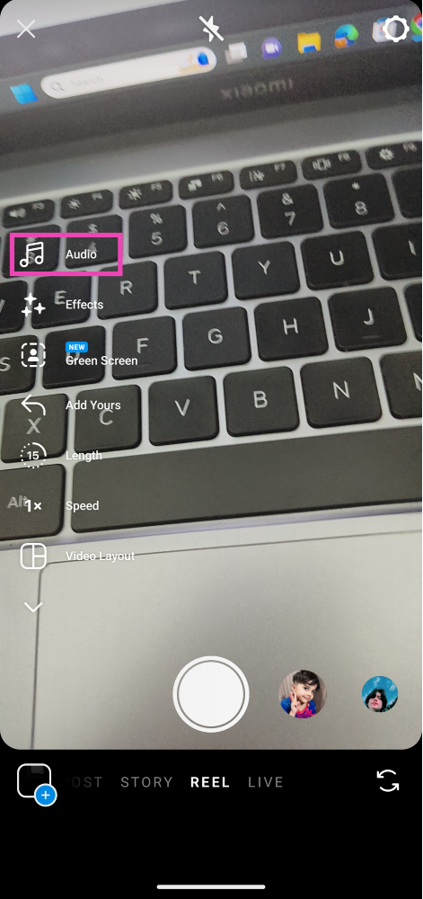 Step 3: Hit the Audio option on the left of the page.