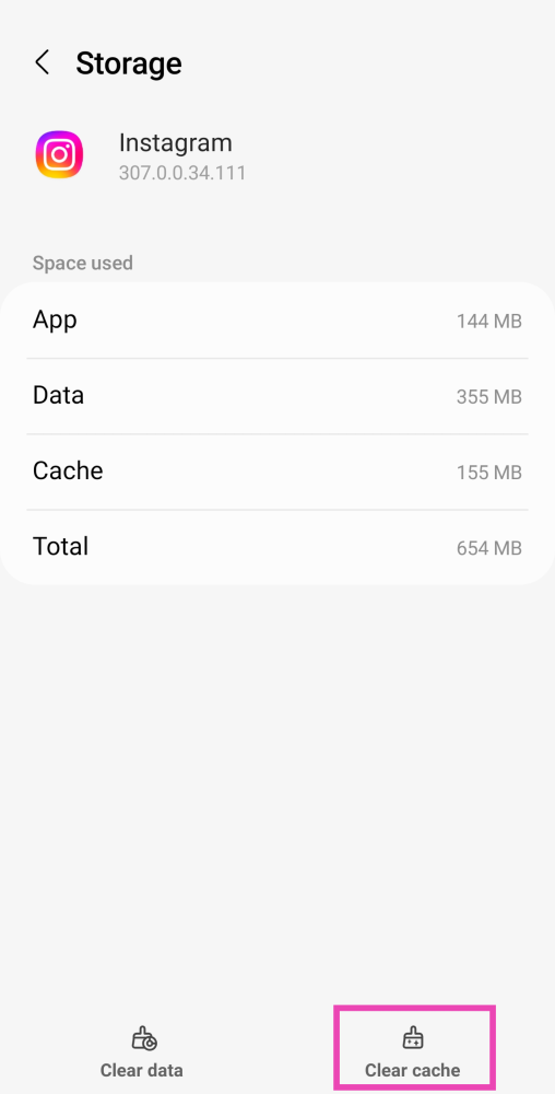 Step 4: Select Clear cache. How to fix 'Audio Not Working on Instagram Reels and Stories'