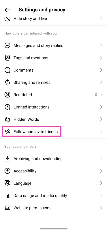 Step 5: Tap on Follow and invite friends. find someone on instagram without username