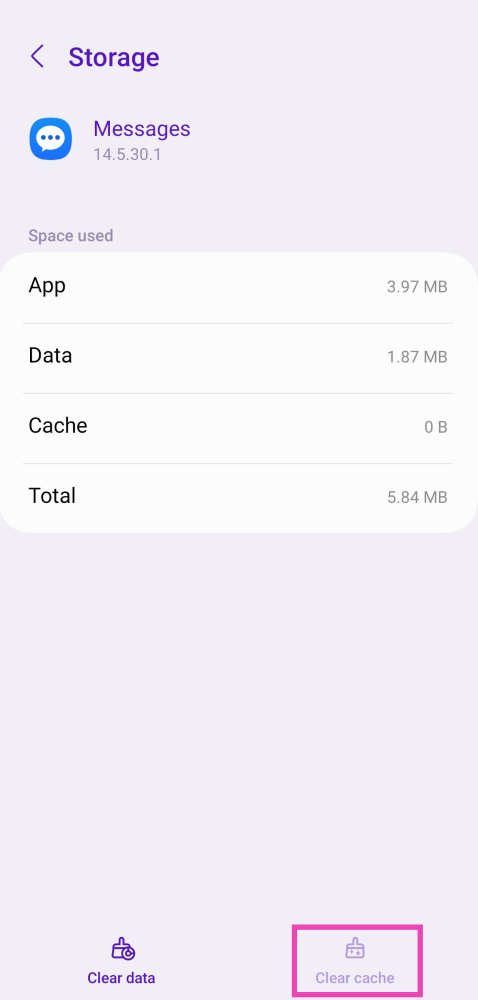 Step 4: Tap on Clear Cache.