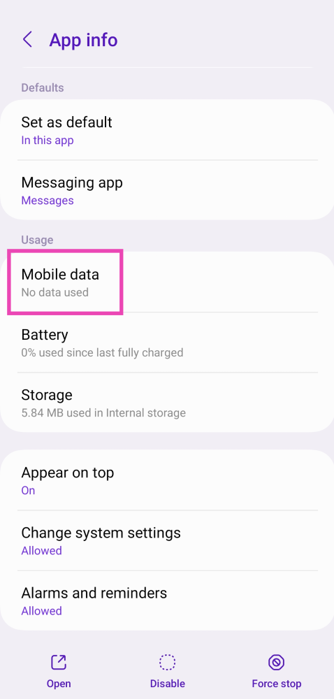 Step 3: Tap on Mobile Data. Top 6 ways to fix Android won't send MMS or picture messages