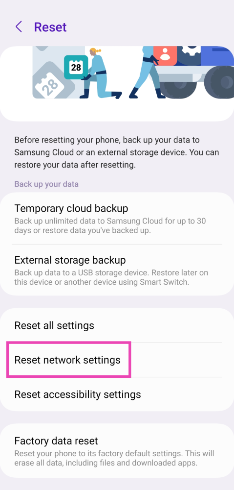 Step 3: Tap on Reset Network Settings.