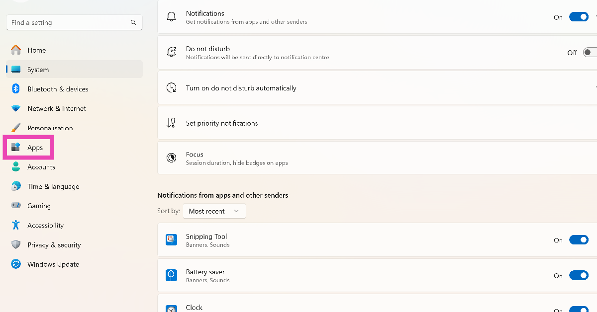 Step 1: Go to Settings and select Apps. Top 10 Ways to Fix Microsoft Teams Notifications Not Working in Windows 10 and 11