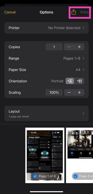 Step 6: Hit Print. Top 4 ways to convert a photo to PDF on iPhone