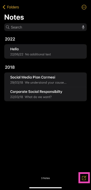 Step 2: Hit the pen icon at the bottom right corner of the screen. Top 4 ways to convert a photo to PDF on iPhone