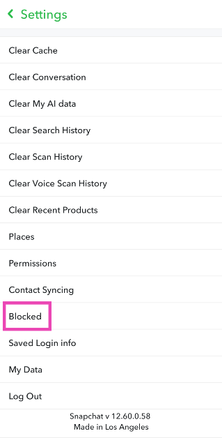 Step 7: Scroll down and select Blocked.