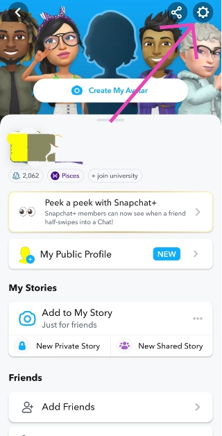 Step 6: Hit the gear icon at the top right corner of the screen.
