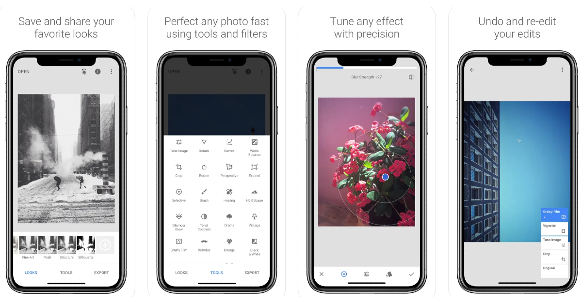Use Snapseed to blur out a part of a picture on iPhone