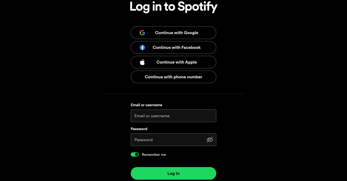 Step 4: Log into your Spotify account.