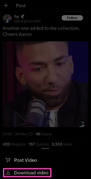 Step 3 Hit Download video.