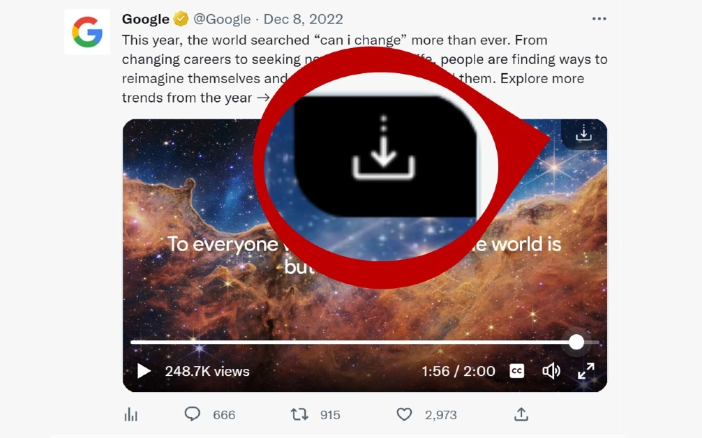 Step 4: Hit the Download icon at the top right corner of any video to save it on your device.
