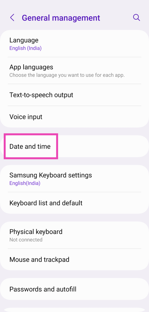 Step 2: Tap on Date and time.