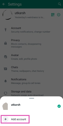 Step 5: Tap on Add account.
