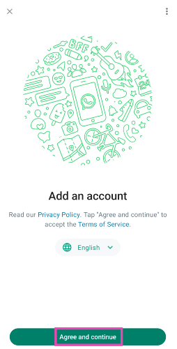 Step 6: Tap on Agree and continue.